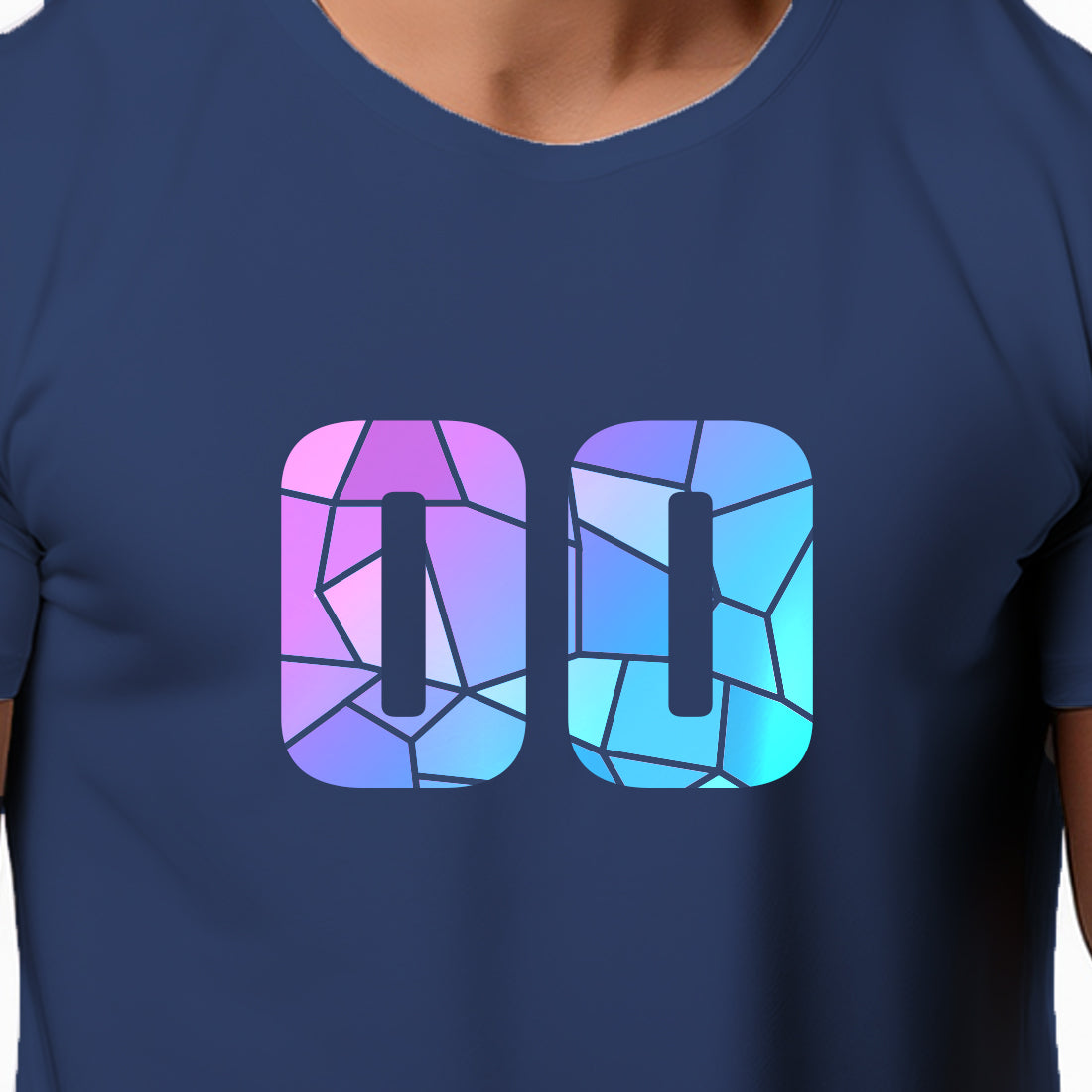 00 Number Unisex T-Shirt (Navy Blue)