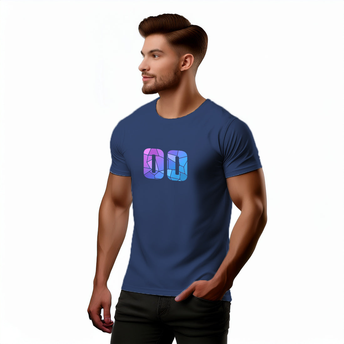 00 Number Unisex T-Shirt (Navy Blue)