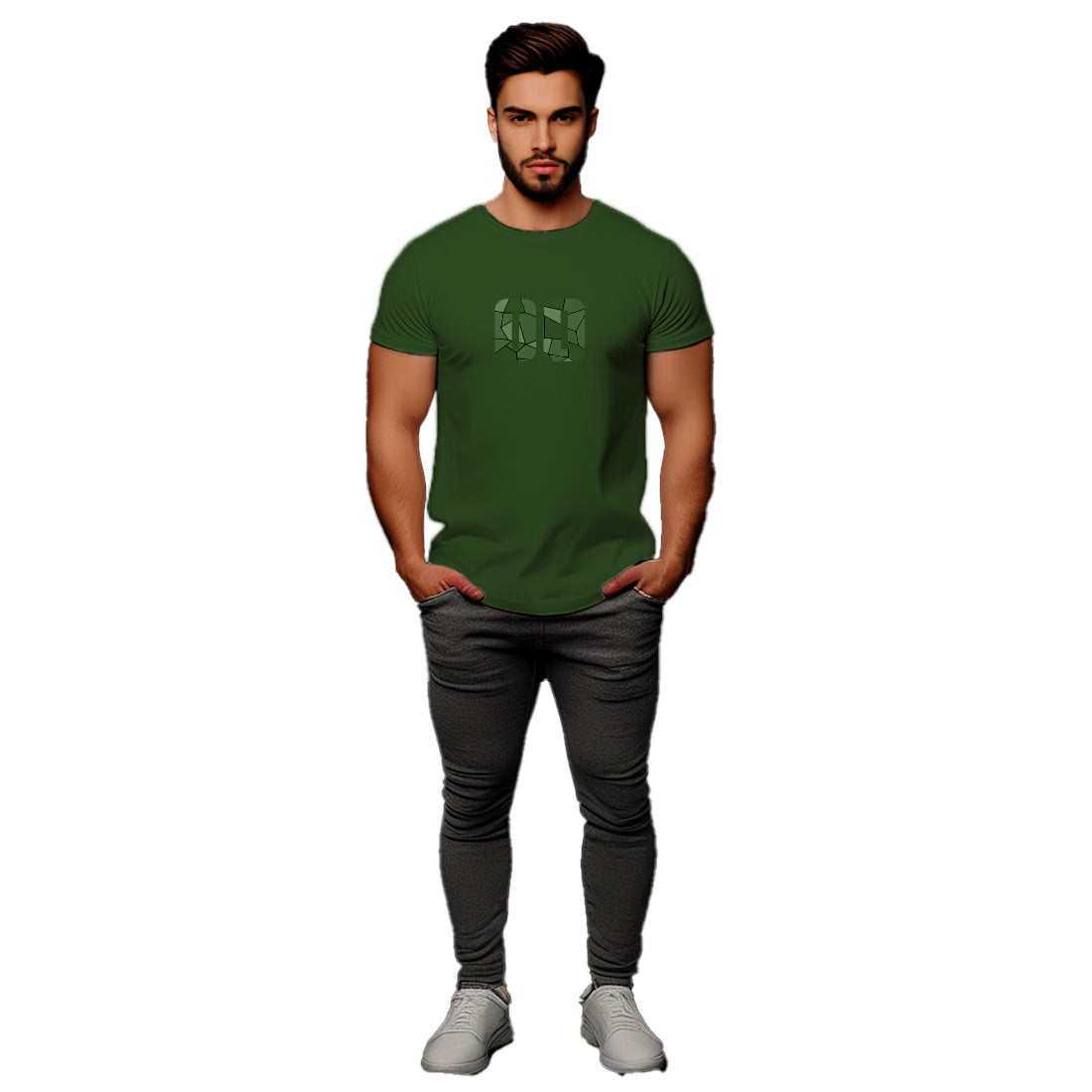 00 Number Unisex T-Shirt (Olive Green)