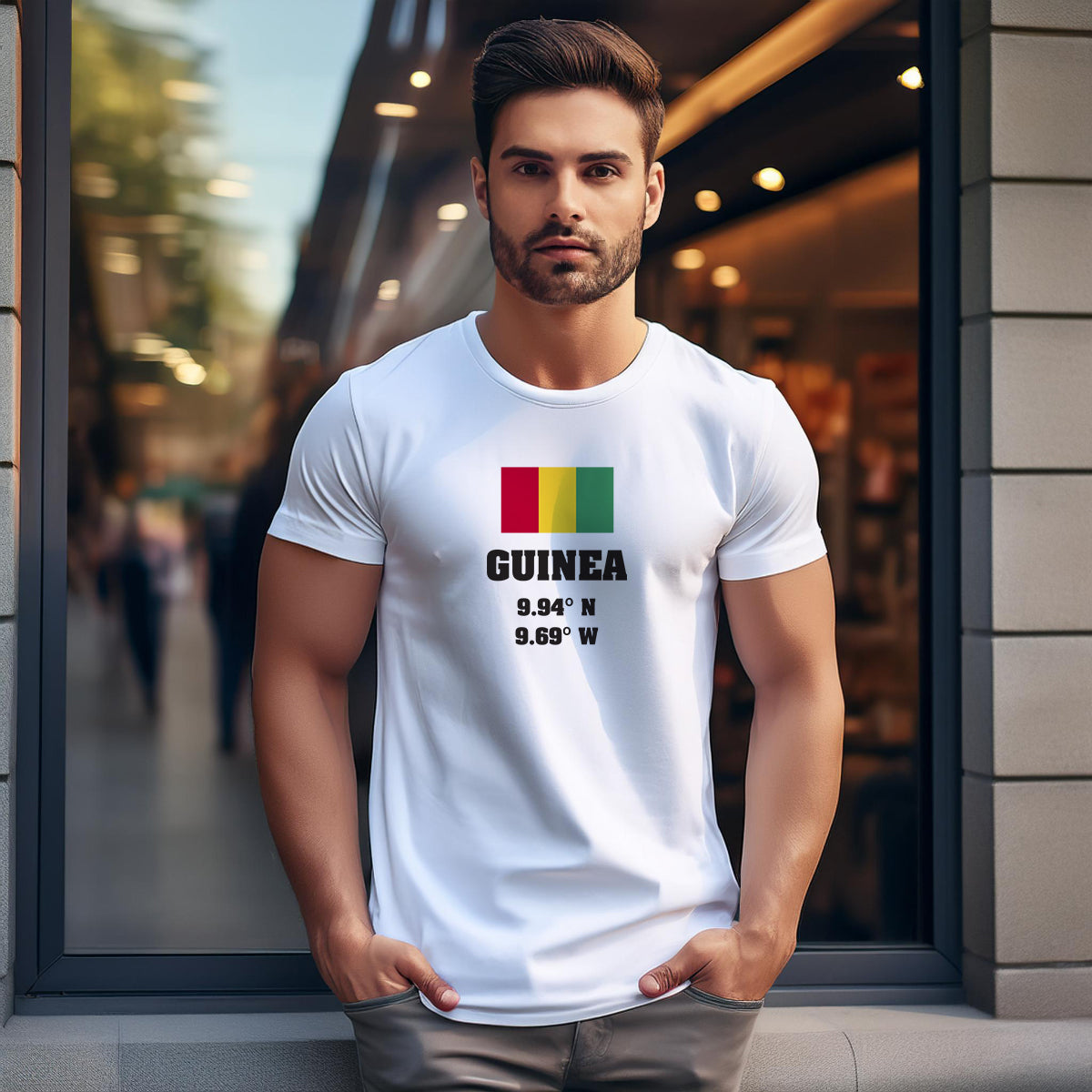 Guinea Latitude Longitude Unisex T-Shirt