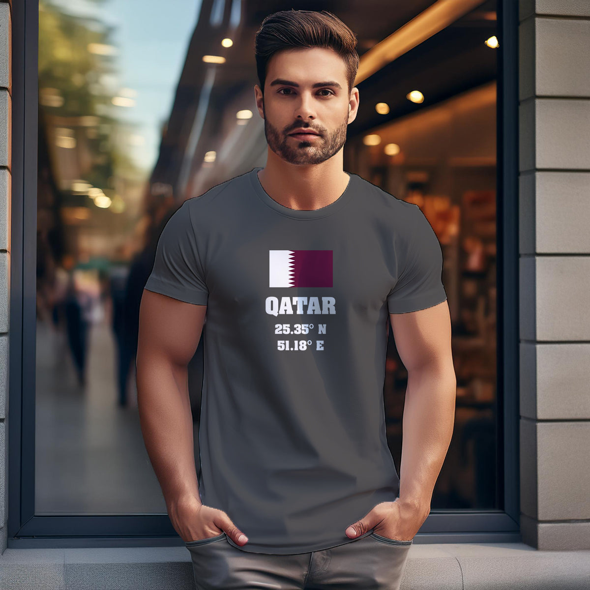Qatar Latitude Longitude Unisex T-Shirt