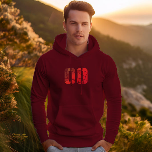 00 Number Unisex Hoodie (Maroon)