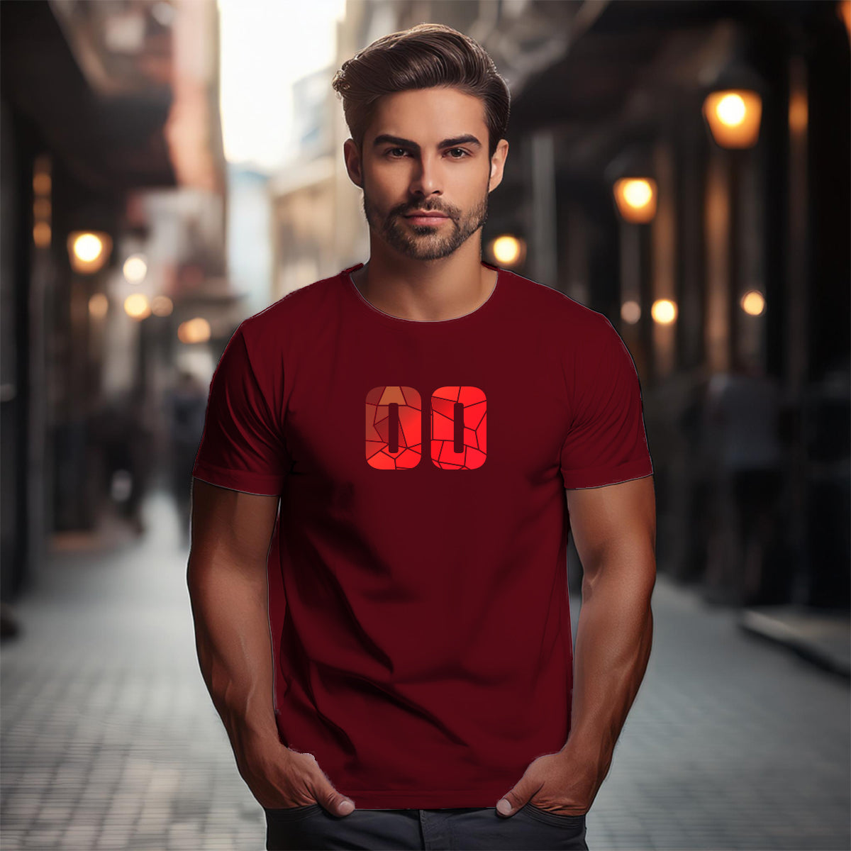 00 Number Unisex T-Shirt (Maroon)