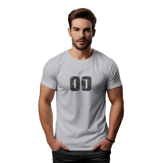 00 Number Unisex T-Shirt (Melange Grey)
