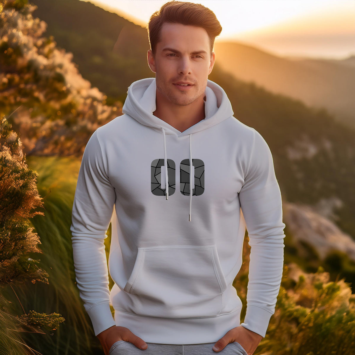 00 Number Unisex Hoodie (Melange Grey)