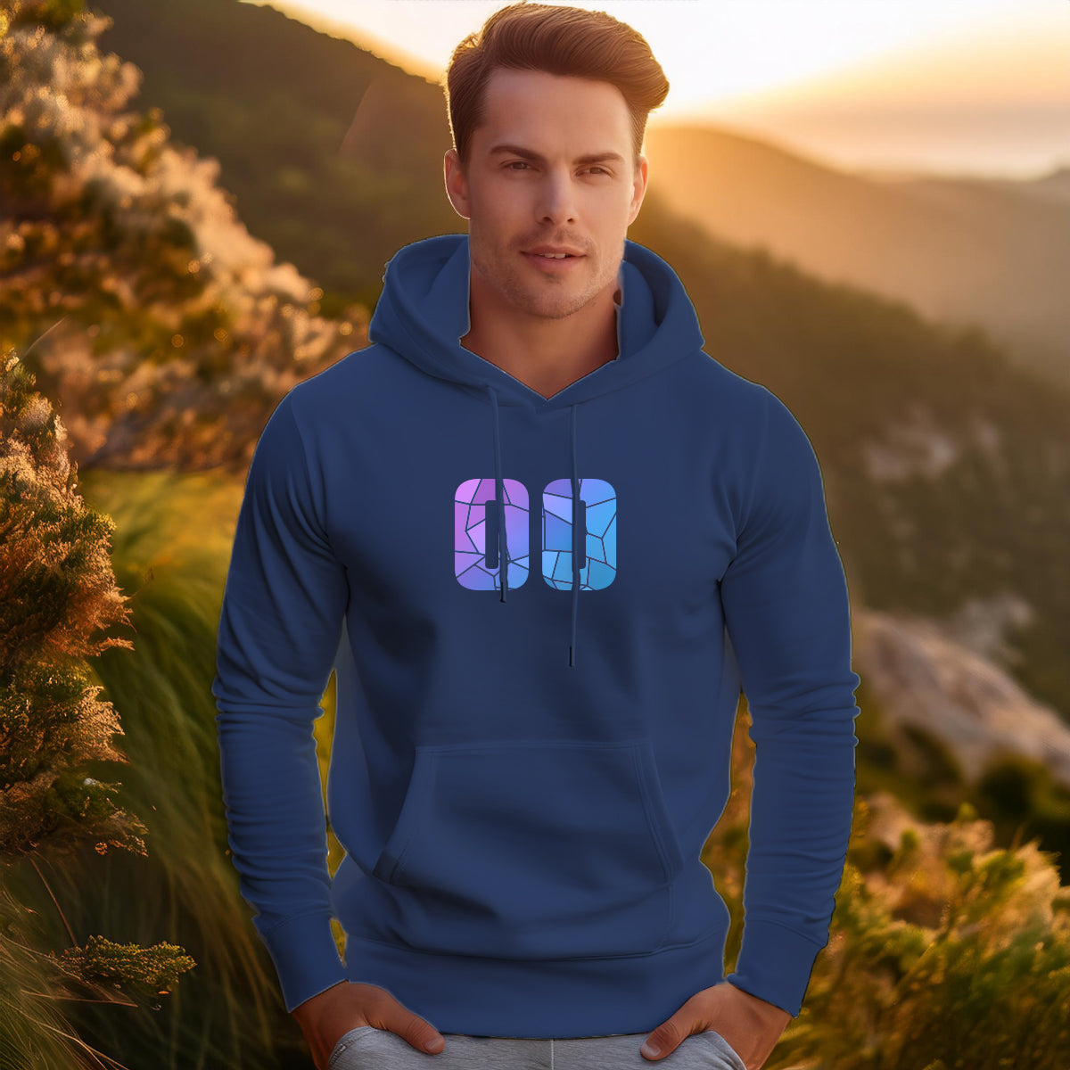 00 Number Unisex Hoodie (Navy Blue)