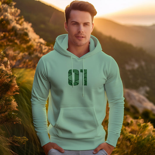 01 Number Unisex Hoodie (Mini Green)