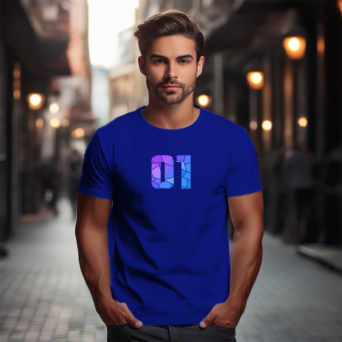 01 Number Unisex T-Shirt (Royal Blue)