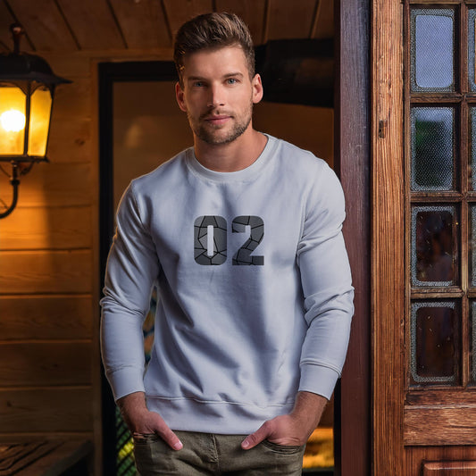 02 Number Unisex Sweatshirt (Melange Grey)