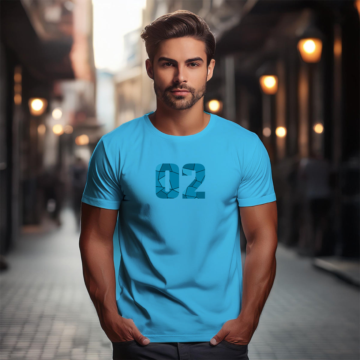 02 Number Unisex T-Shirt (Sky Blue)