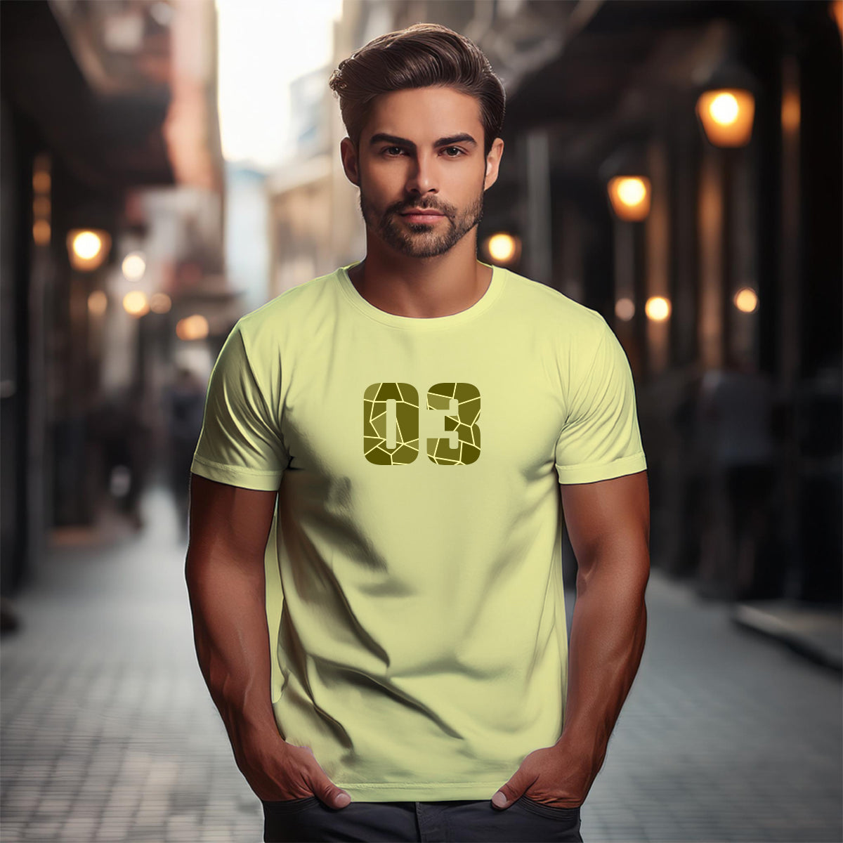 03 Number Unisex T-Shirt (Butter Yellow)