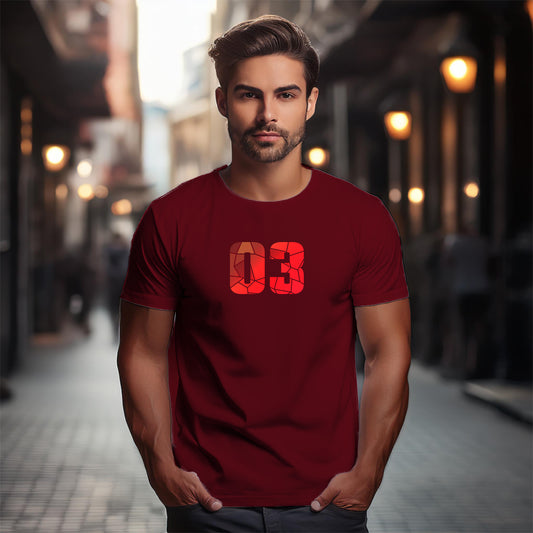 03 Number Unisex T-Shirt (Maroon)