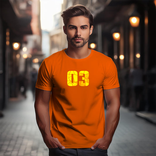 03 Number Unisex T-Shirt (Orange)