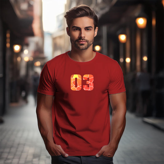 03 Number Unisex T-Shirt (Red)