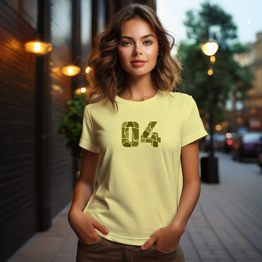 04 Number Women's T-Shirt (Butter Yellow)