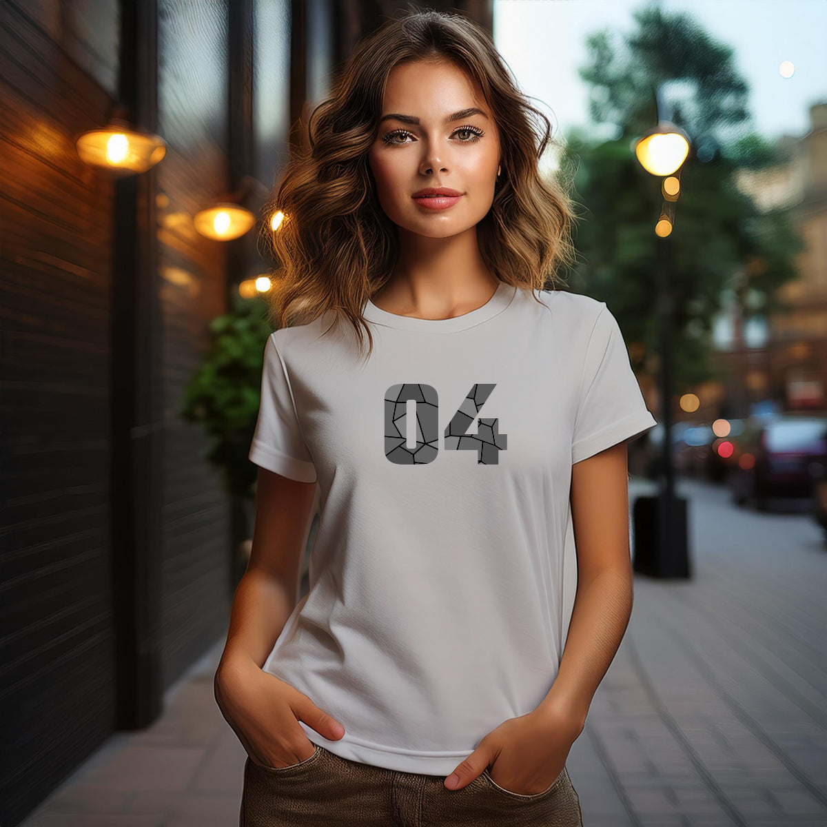 04 Number Women's T-Shirt (Melange Grey)