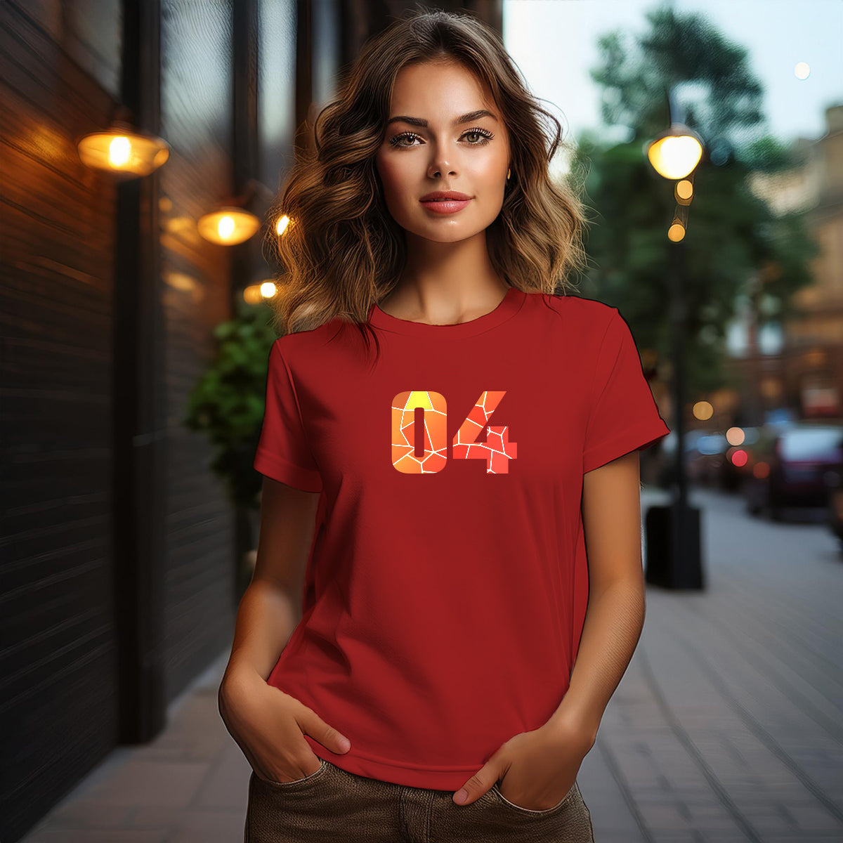 04 Number Women's T-Shirt (Red)