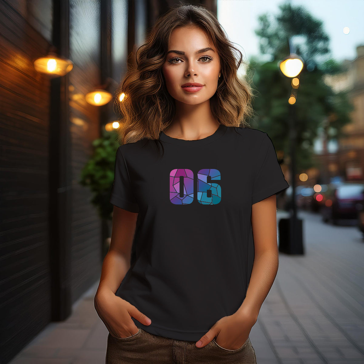 06 Number Women's T-Shirt (Black)