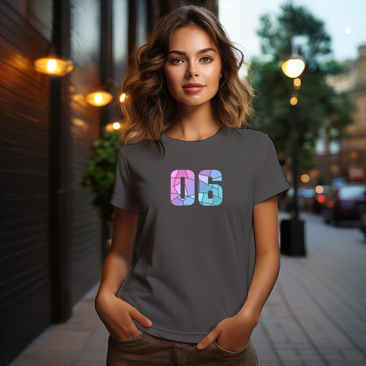 06 Number Women's T-Shirt (Charcoal Grey)