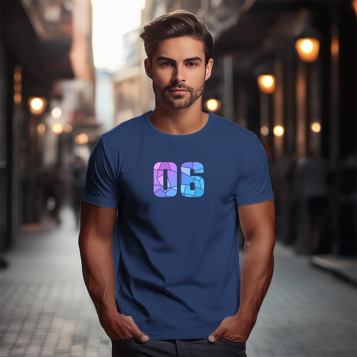 06 Number Unisex T-Shirt (Navy Blue)