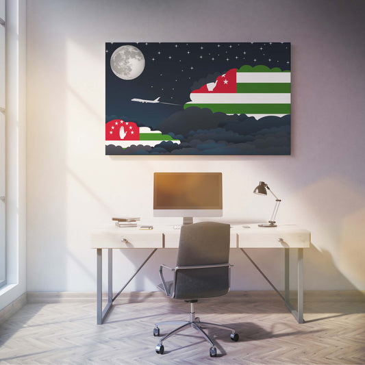 Abkhazia Night Clouds Canvas Print Framed