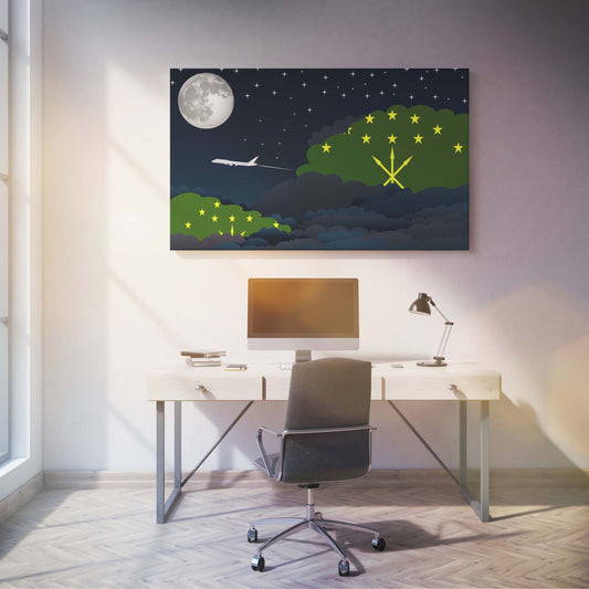 Adygea Night Clouds Canvas Print Framed