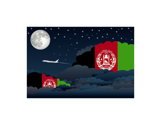 Afghanistan Night Clouds Canvas Print Framed