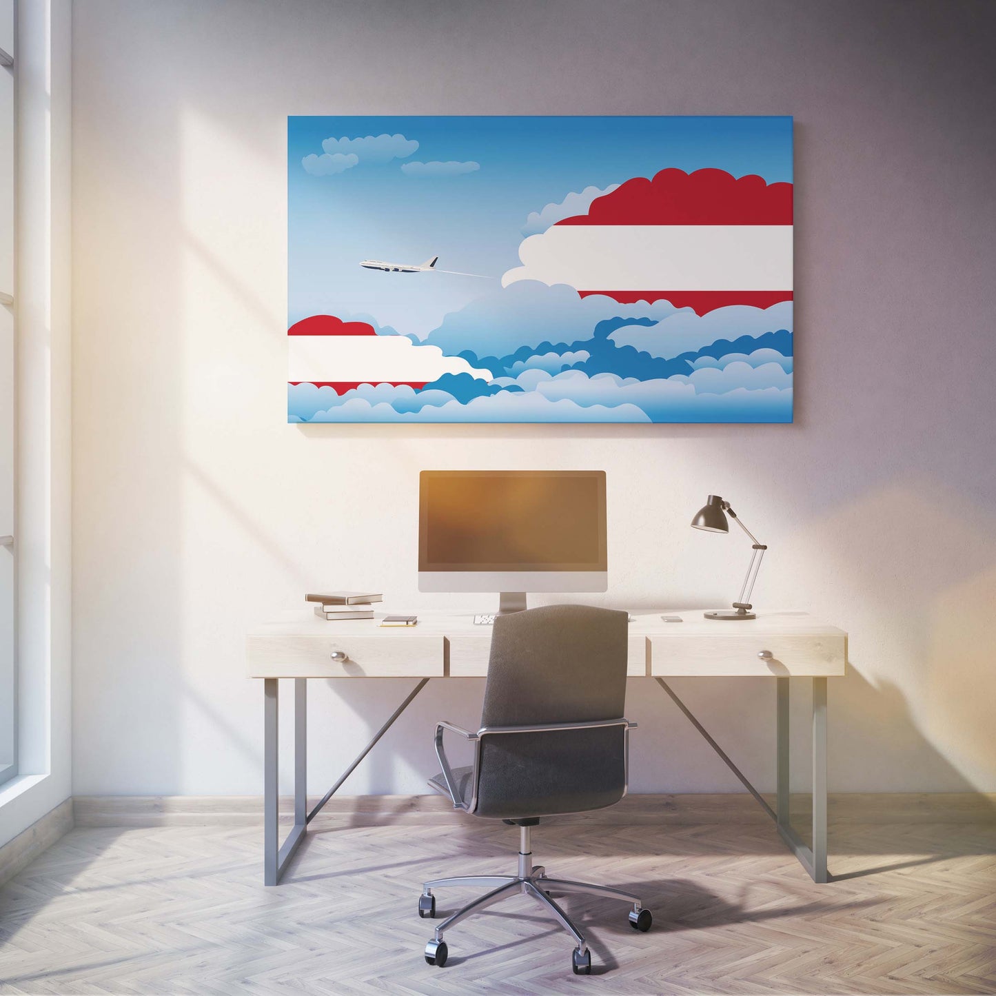 Austria Day Clouds Canvas Print Framed