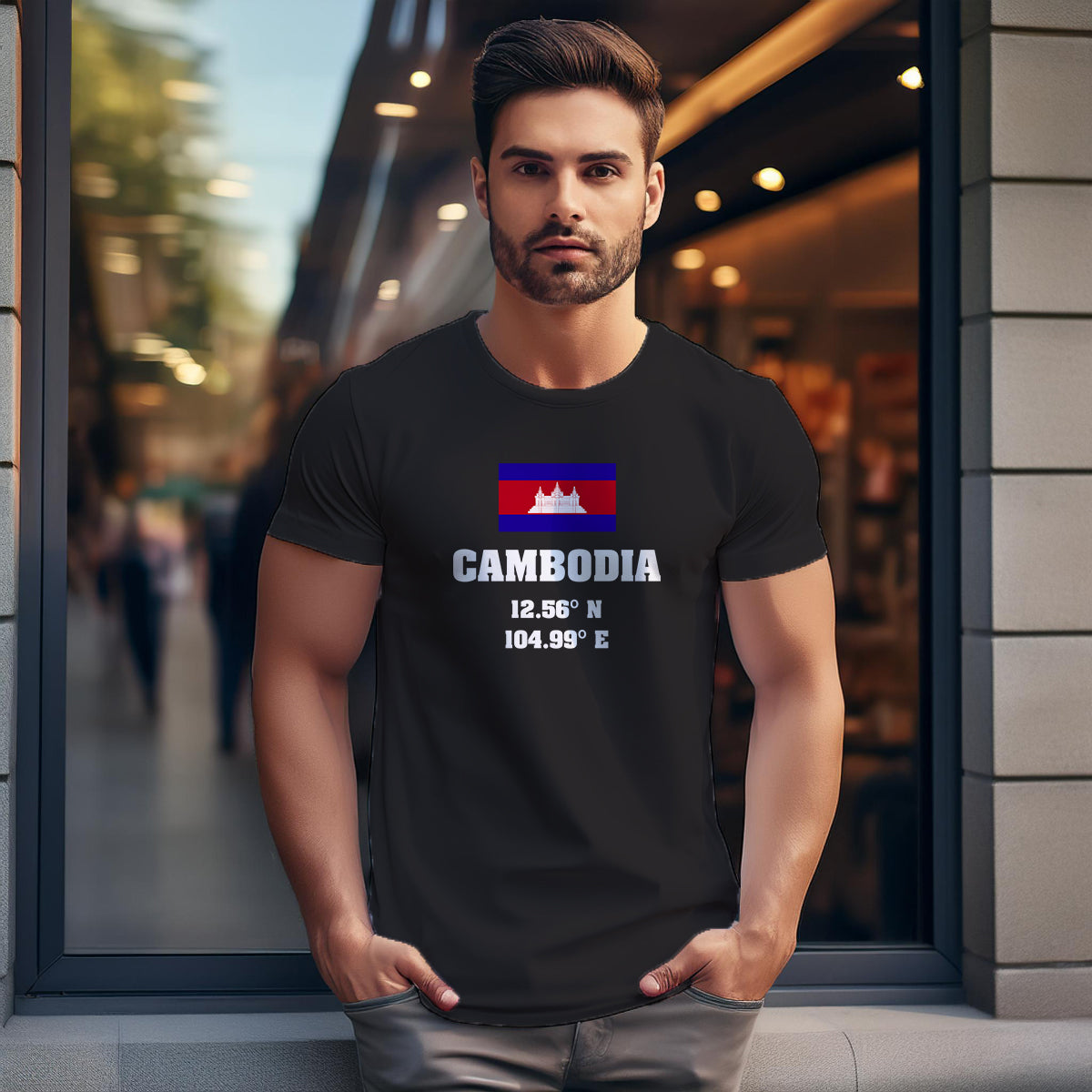 Cambodia Latitude Longitude Unisex T-Shirt