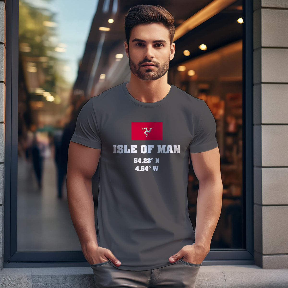 Isle of Man Latitude Longitude Unisex T-Shirt