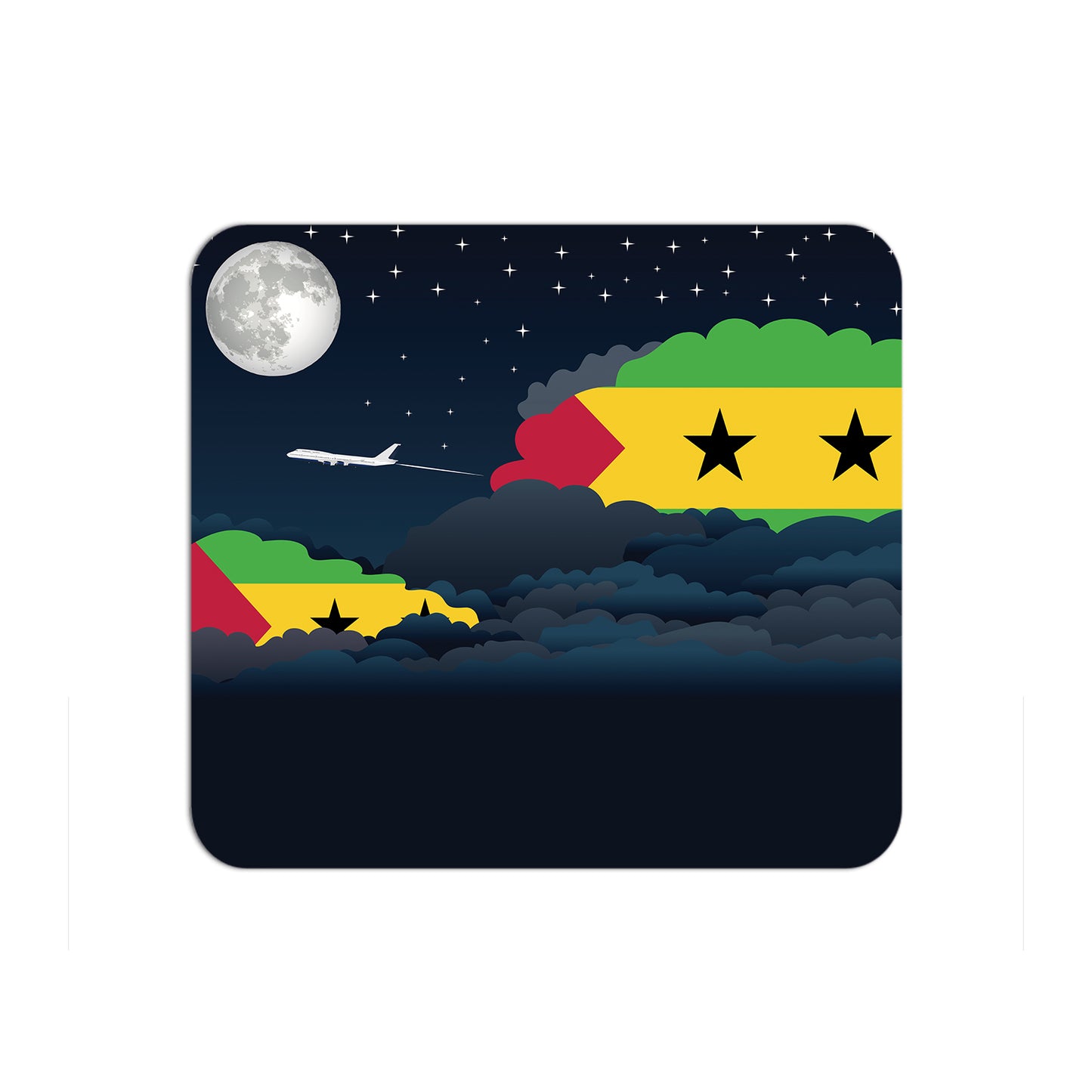 Sao Tome and Principe Night Clouds Mouse pad 