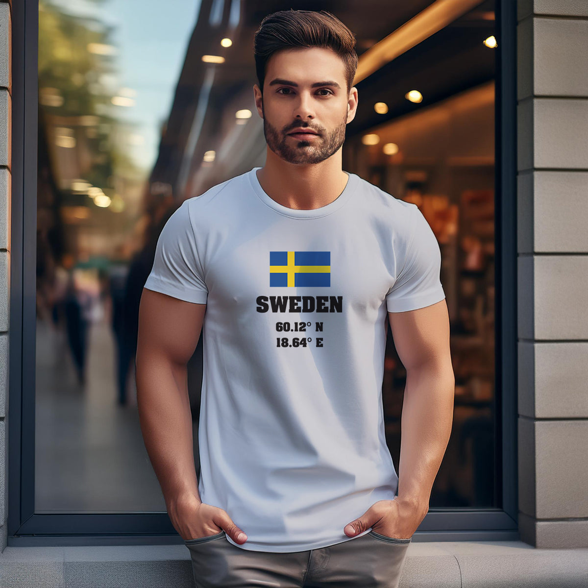 Sweden Latitude Longitude Unisex T-Shirt