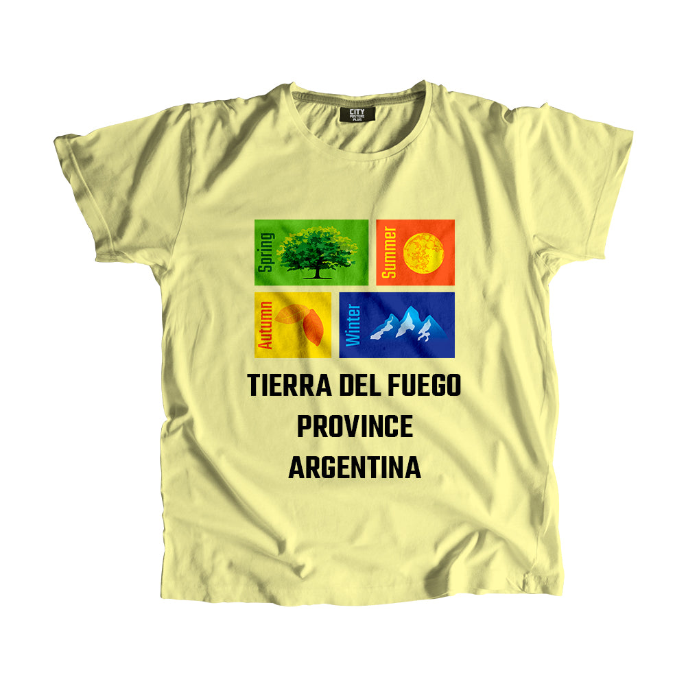 TIERRA DEL FUEGO PROVINCE ARGENTINA Seasons Unisex T-Shirt (Butter Yellow)