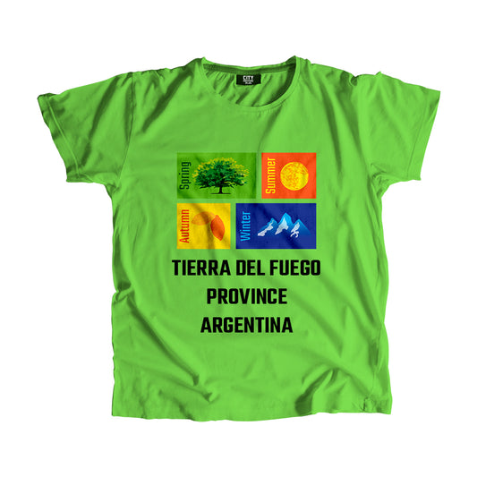 TIERRA DEL FUEGO PROVINCE ARGENTINA Seasons Unisex T-Shirt (Liril Green)