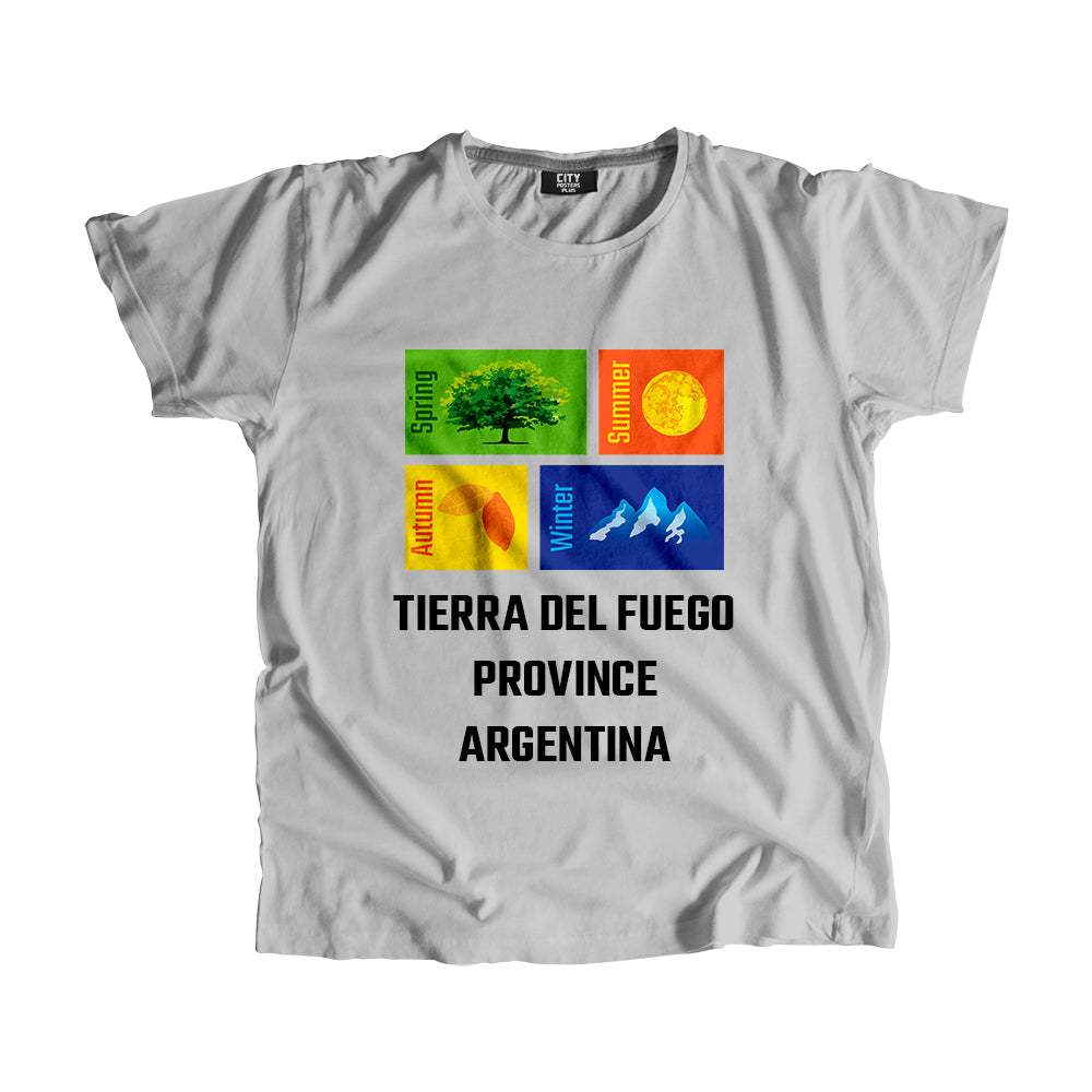 TIERRA DEL FUEGO PROVINCE ARGENTINA Seasons Unisex T-Shirt (Melange Grey)