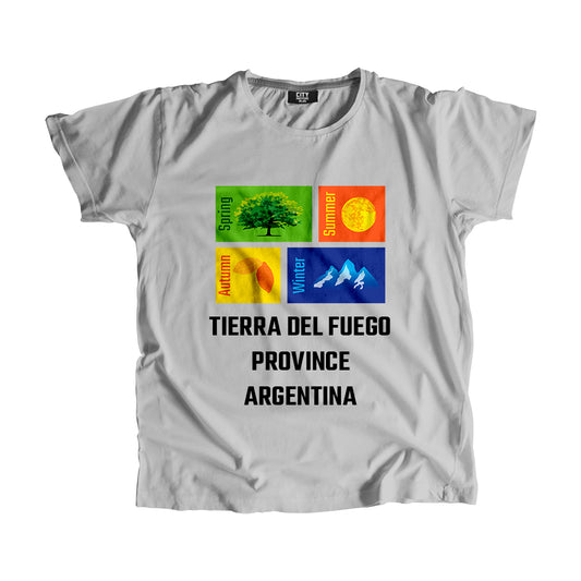 TIERRA DEL FUEGO PROVINCE ARGENTINA Seasons Unisex T-Shirt (Melange Grey)