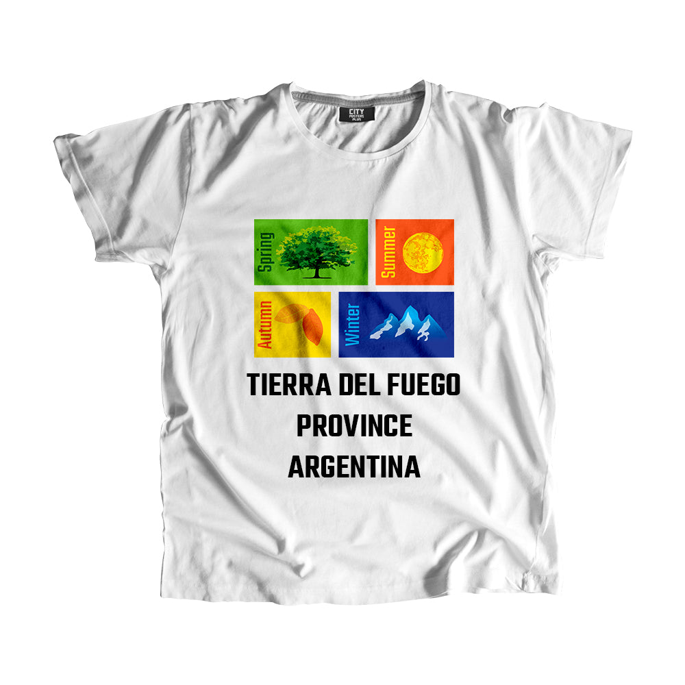 TIERRA DEL FUEGO PROVINCE ARGENTINA Seasons Unisex T-Shirt (White)