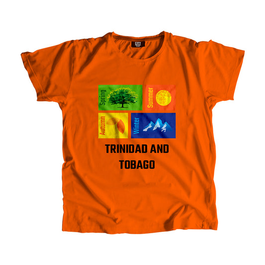 TRINIDAD AND TOBAGO Seasons Unisex T-Shirt (Orange)