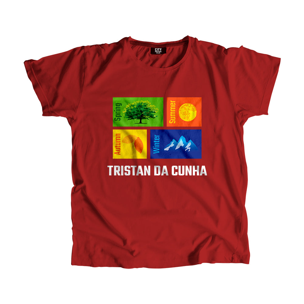 TRISTAN DA CUNHA Seasons Unisex T-Shirt (Red)