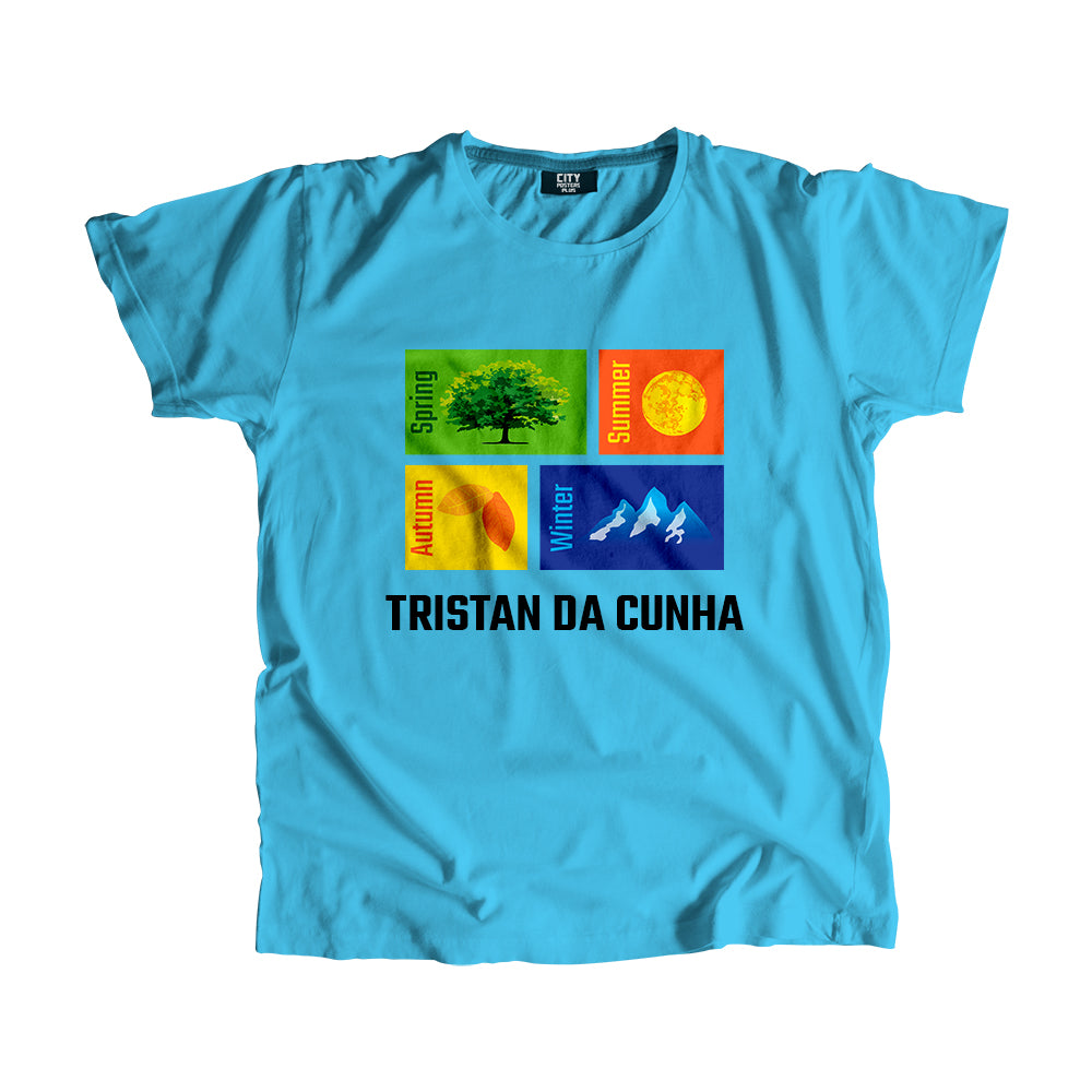 TRISTAN DA CUNHA Seasons Unisex T-Shirt (Sky Blue)