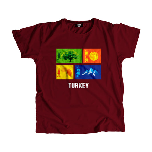 TURKEY Seasons Unisex T-Shirt (Maroon)