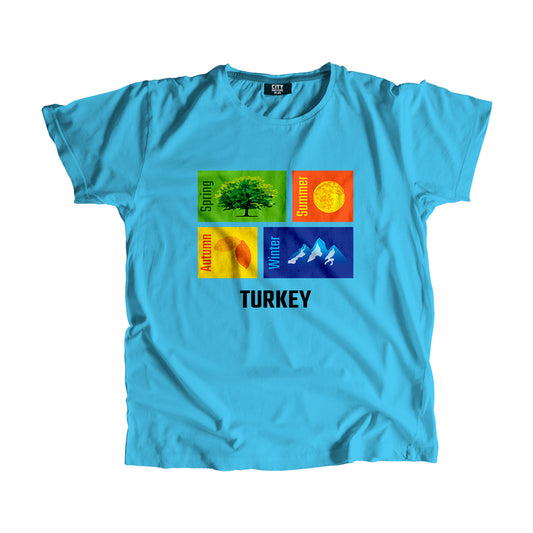 TURKEY Seasons Unisex T-Shirt (Sky Blue)