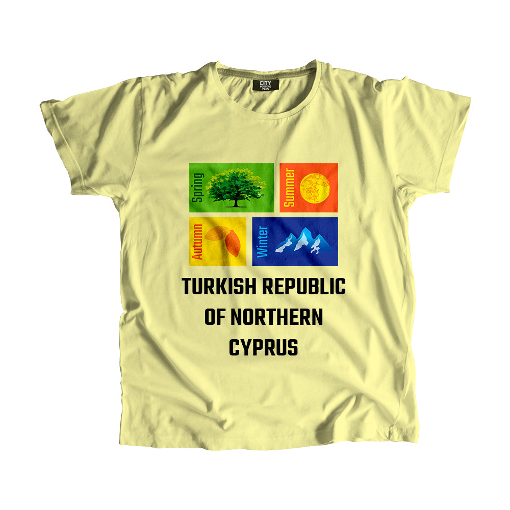 TURKISH REPUBLIC OF NORTHERN CYPRUS Seasons Unisex T-Shirt (Butter Yellow)