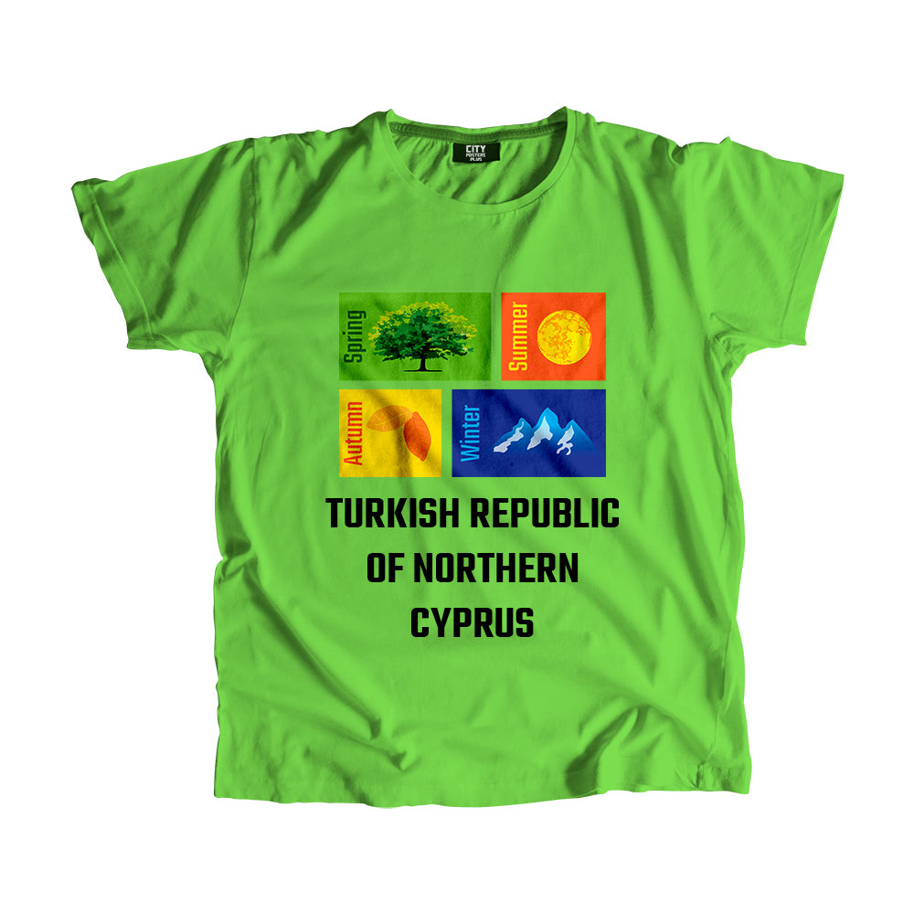 TURKISH REPUBLIC OF NORTHERN CYPRUS Seasons Unisex T-Shirt (Liril Green)