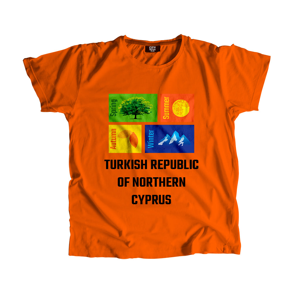 TURKISH REPUBLIC OF NORTHERN CYPRUS Seasons Unisex T-Shirt (Orange)