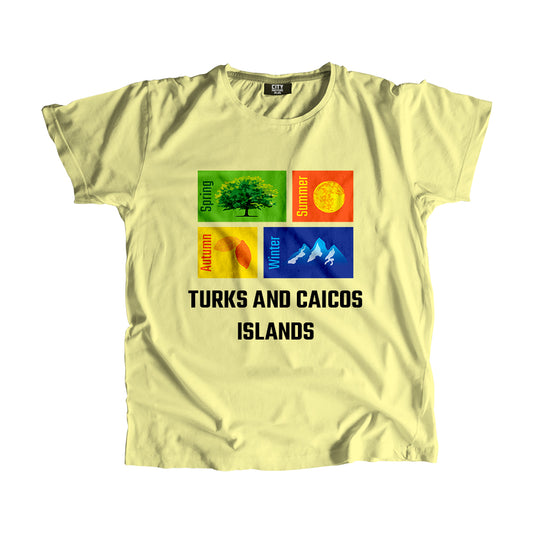 TURKS AND CAICOS ISLANDS Seasons Unisex T-Shirt (Butter Yellow)