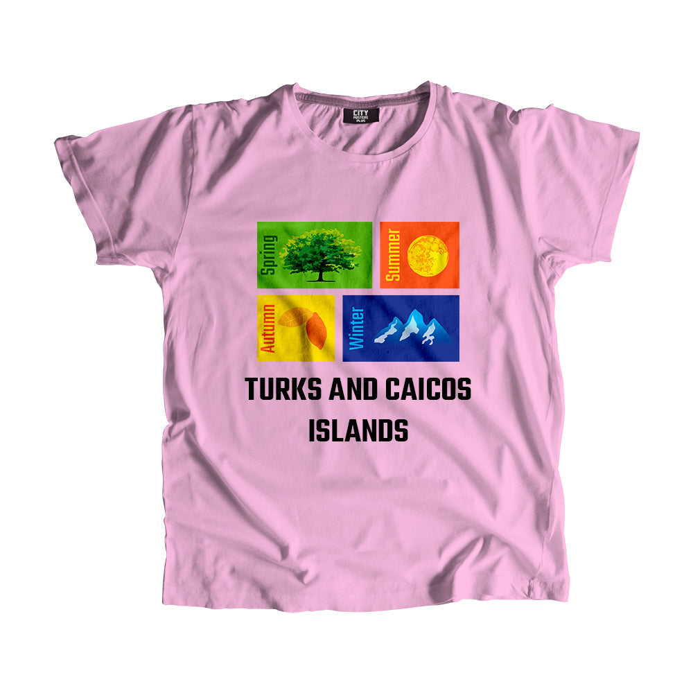 TURKS AND CAICOS ISLANDS Seasons Unisex T-Shirt (Liril Green)