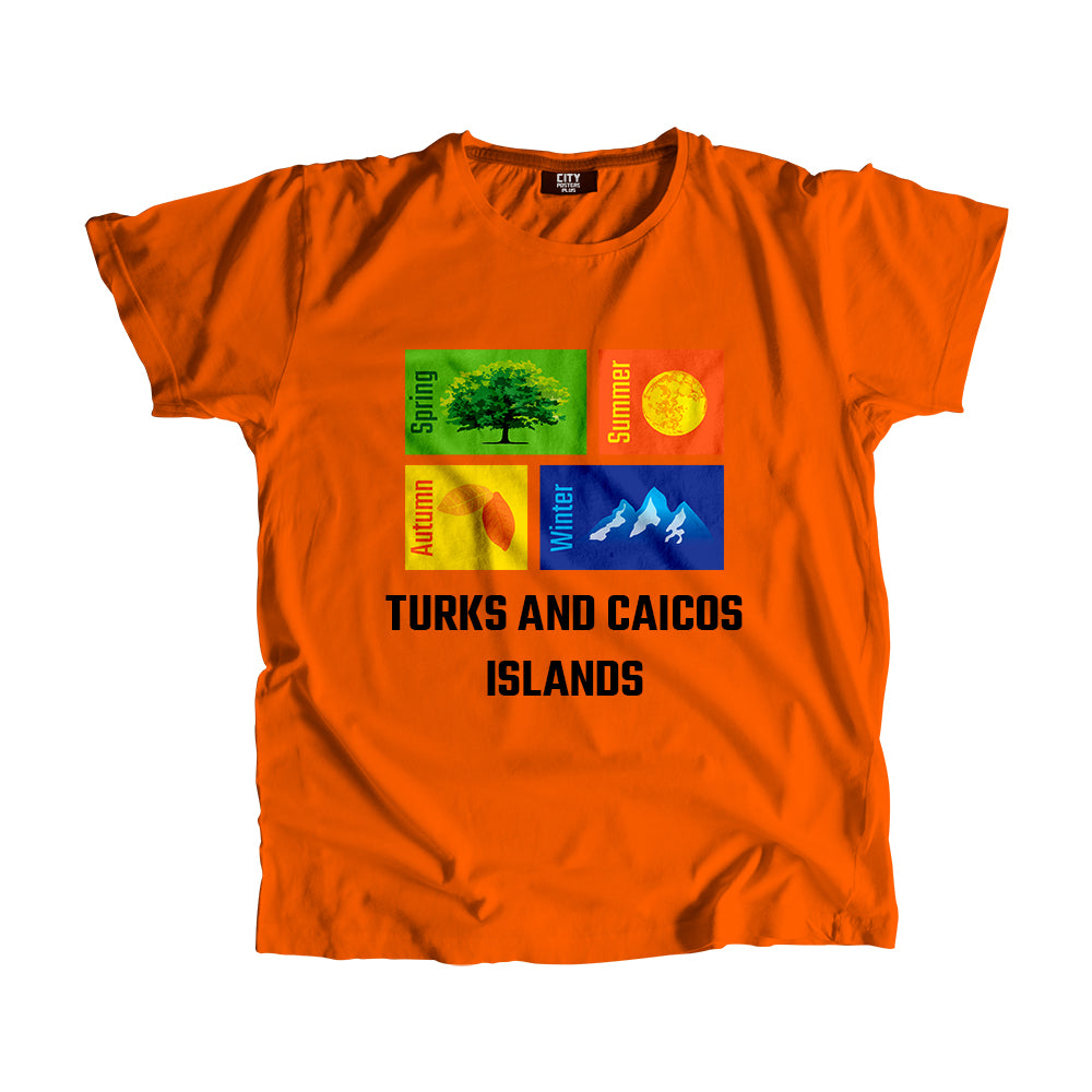 TURKS AND CAICOS ISLANDS Seasons Unisex T-Shirt (Orange)