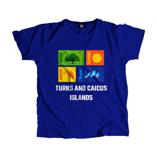 TURKS AND CAICOS ISLANDS Seasons Unisex T-Shirt (Royal Blue)