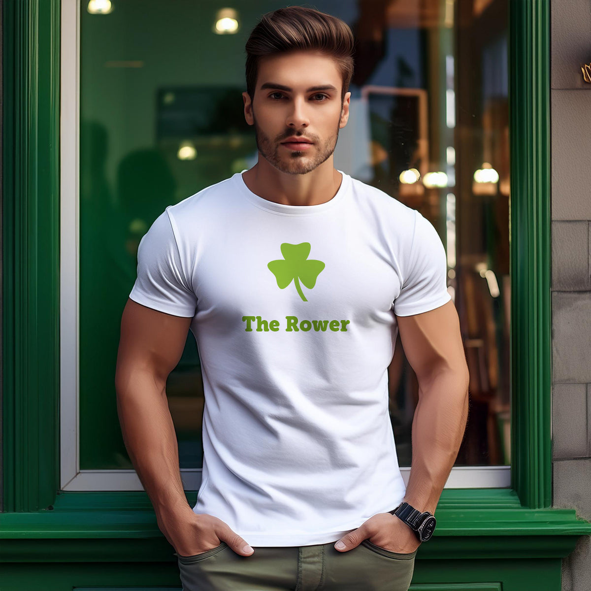 The Rower Shamrock Unisex T-Shirt (White)